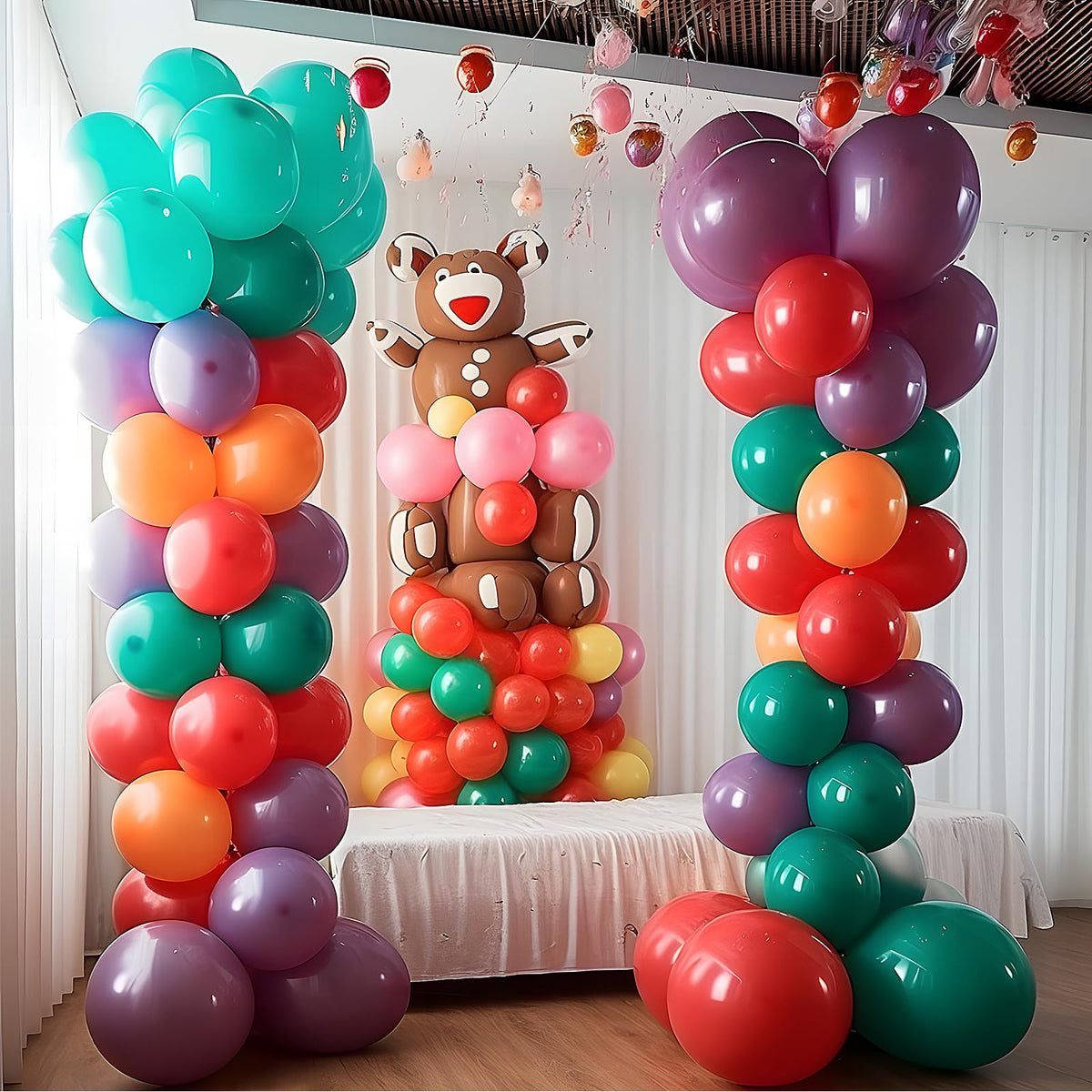 Balloon Column Stand Set of 2, 6.6ft Balloon Arch Stand Adjustable Balloon Column kit with Base Telescopic for Baby Shower Wedding Birthday Graduation Party Decorations (2)