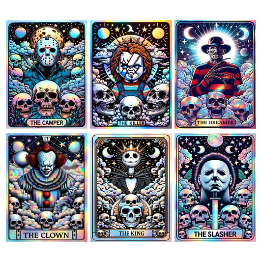 6 Packs Halloween Diamond Painting Kits for Adults, DIY Horror Diamond Art Kits for Beginners, 5D Full Drill Crystal Arts and Crafts Gem Art Painting Kits for Home Wall Decor Festival Gift (30*40cm)