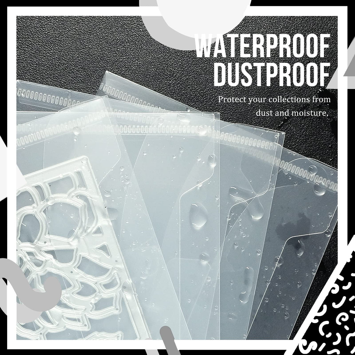 20 PCS Clear Stamp & Die Storage Bag and Rubber Magnetic Sheets, 7 x 5 Inch Resealable Large Plastic Envelope Pocket for Card Making DIY Scrapbooking Paper Craft Cutting Dies Stencil (0.6mm Thickness)
