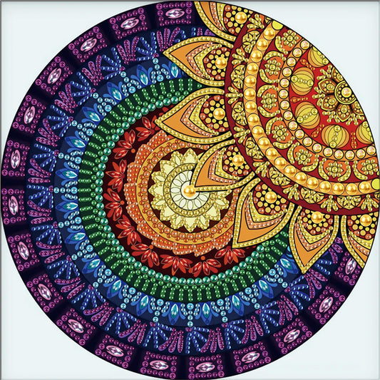 MVVMTOP Diamond Art Painting Kit, DIY Mandala 5D Special Shape Crystal Diamond Partial Diamond Art Painting Mosaic Making Craft, Suitable for Home Wall Decor Art Holiday Gift, AT127
