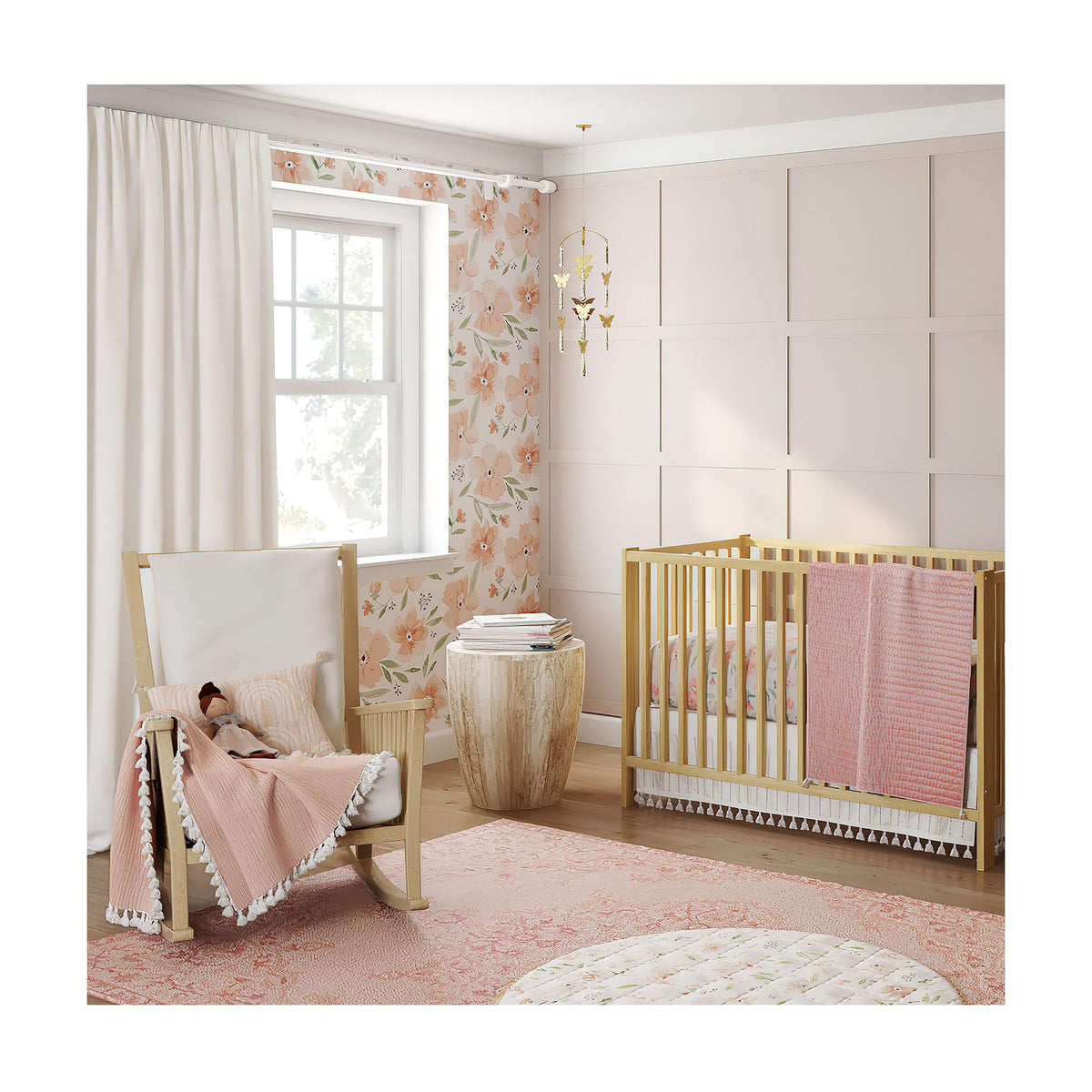 Crane Baby Butterfly Nursery Décor for Boys and Girls, Ceiling Hanging, 6" x 6" X 36"
