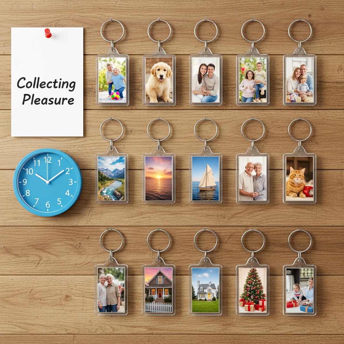 SHENLIU 150 Pack Clear Acrylic Photo Picture Keychain Blank, Double Sided Photo Insert Keychain Fit 1.1 × 1.8inch Pictures, Blank DIY Picture Frame Keyring with Split Ring DIY Craft