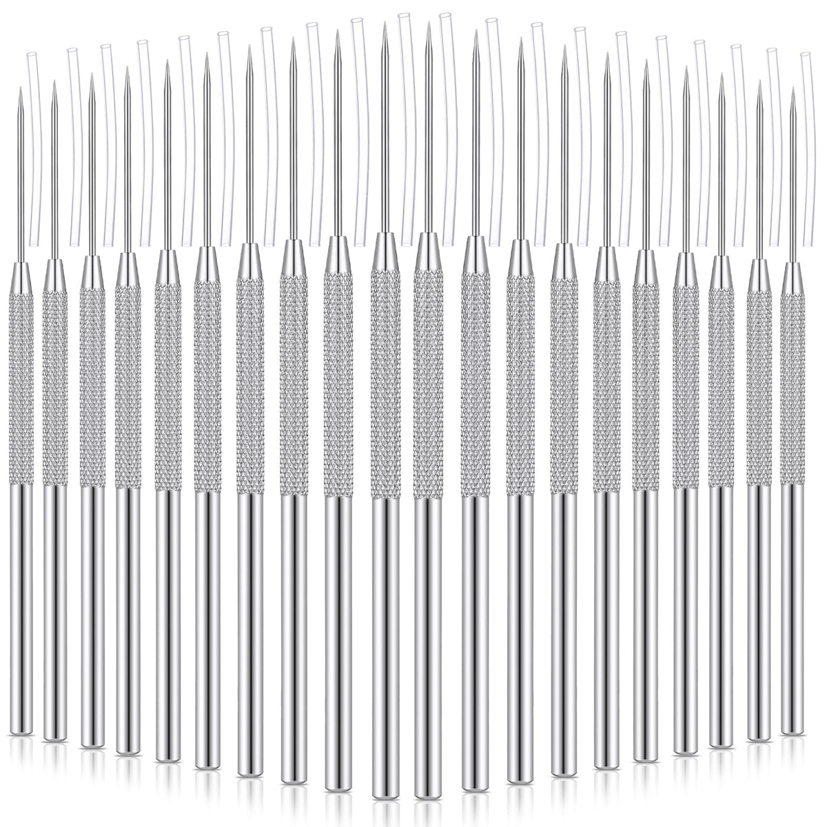 Lasnten 20 Pcs Clay Sculpting Tools Clay Needle Ceramic Needle Modeling Carving Stainless Steel Pottery Tools Polymer Detail Sculpture Supplies for Sculpting Carving DIY Craft Texture Art