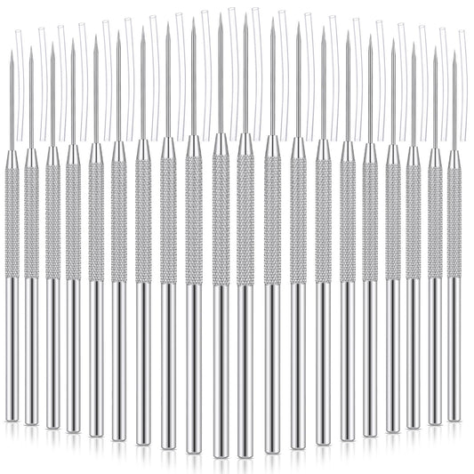 Lasnten 20 Pcs Clay Sculpting Tools Clay Needle Ceramic Needle Modeling Carving Stainless Steel Pottery Tools Polymer Detail Sculpture Supplies for Sculpting Carving DIY Craft Texture Art