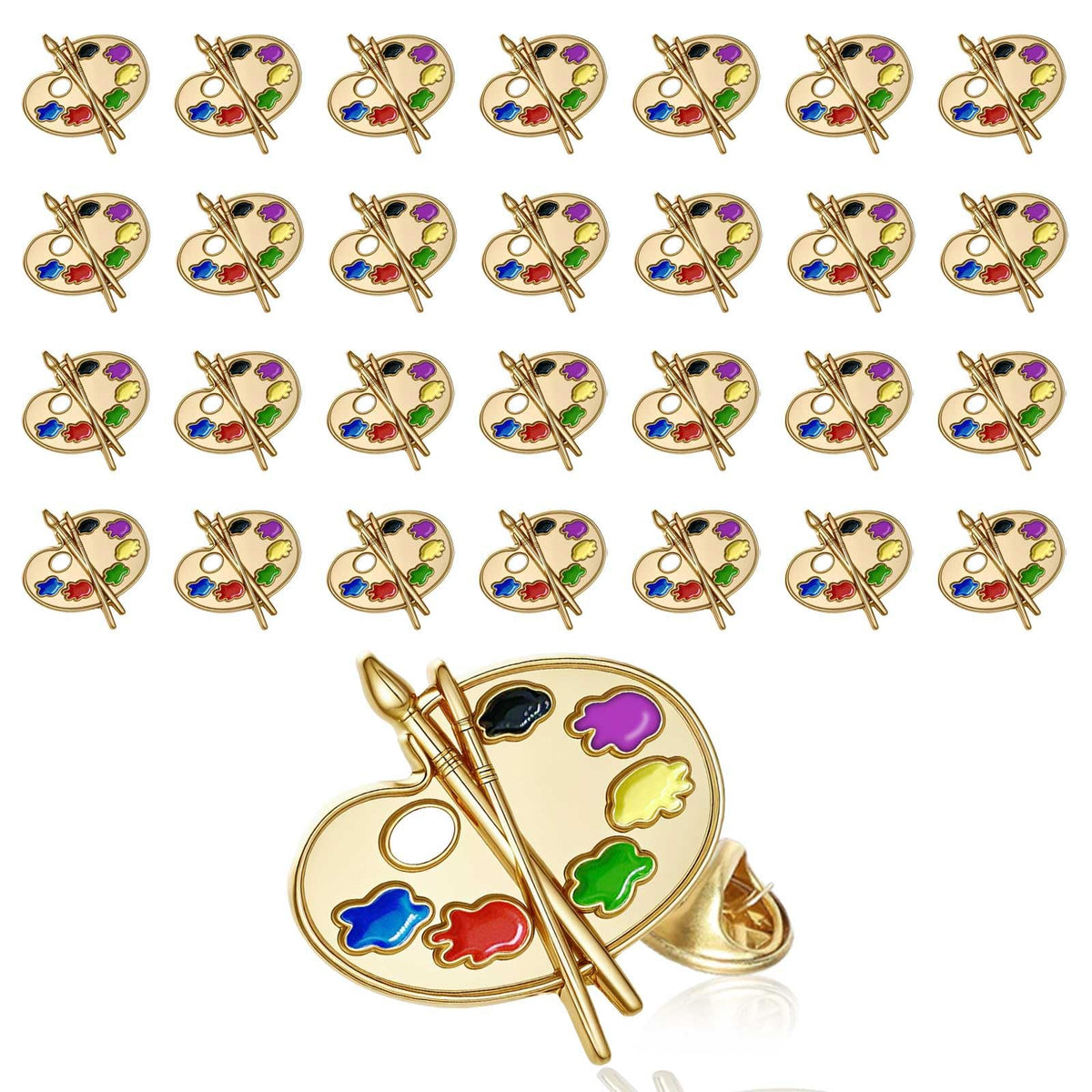 24 PCS Enamel Pin Bulk - Art Supplies, Enamel Pin Making Kit, Lapel Pins for Art Lovers, Classmates, Teachers & Graduation Gifts