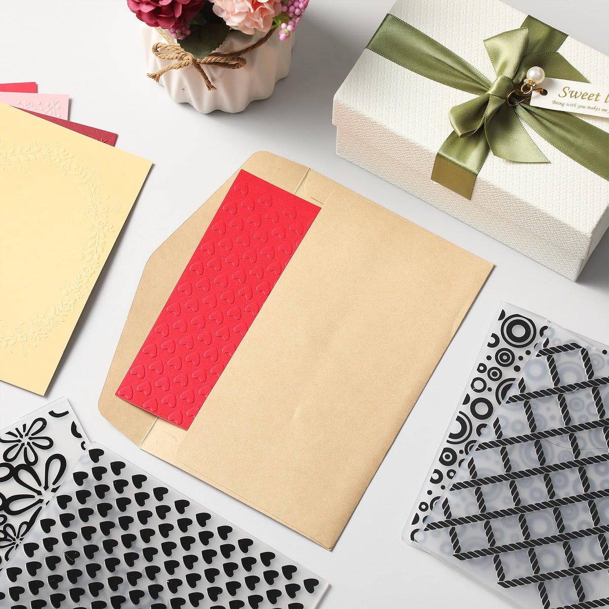 Geiserailie 8 Pcs Embossing Folders 2d/3D Embossing Machine Template Paper Card Folder for DIY Making Flower Scrapbook Photo Album Craft Decoration 5.9 x 4.1/6.9 x 4.9 Inch (Classic Style)