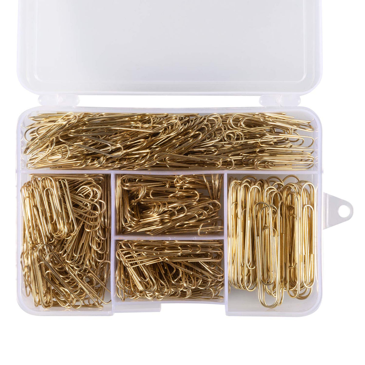Deoot 600 Paper Clips,Office Gold Paper Clips Assorted Sizes(Small,Medium and Jumbo) 28 mm,33mm,50 mm