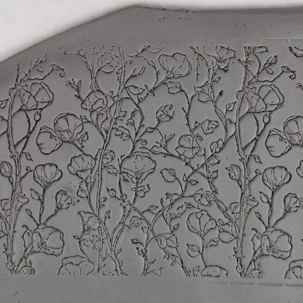 Twining Bloom Vines Clay Texture Roller (4") - Seamless Meadow Set #01 - Embossing Pattern Roller for Polymer & Ceramic Clay, Pottery & Crafts