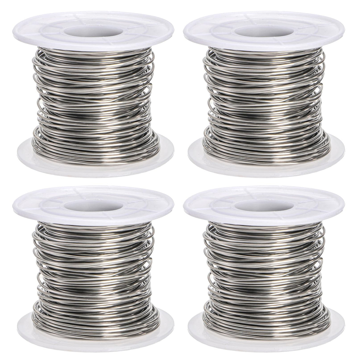 Okllen 4 Pack 18 Gauge Stainless Steel Wire, 1mm Jewelry Wire for Craft Making, Wrapping & Sculpting, 4 Rolls Total 340 ft