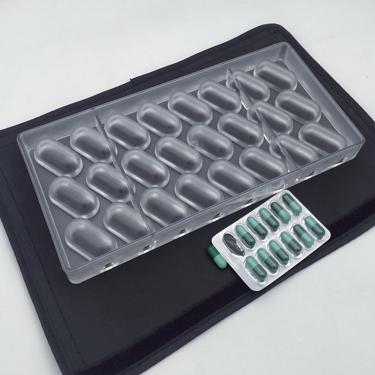 24 Cups 1.6Inch Large Capsule Shape Oval Chocolate Mold Polycarbonate Bonbon Chocolate DIY Mould Truffle Candy Making Tool Tray Oval Chocolate Bomb Mold