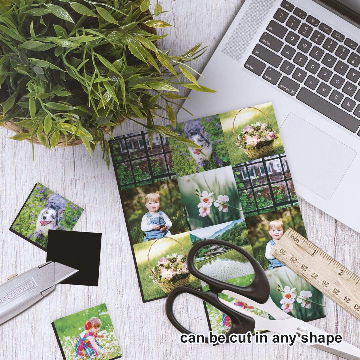Stone City Printable Magnetic Sheets Make Refrigerator Photo Magnet Glossy Print Paper 12mil Thickness for Inkjet Printers 8.5x 11 Inches 12 Sheets