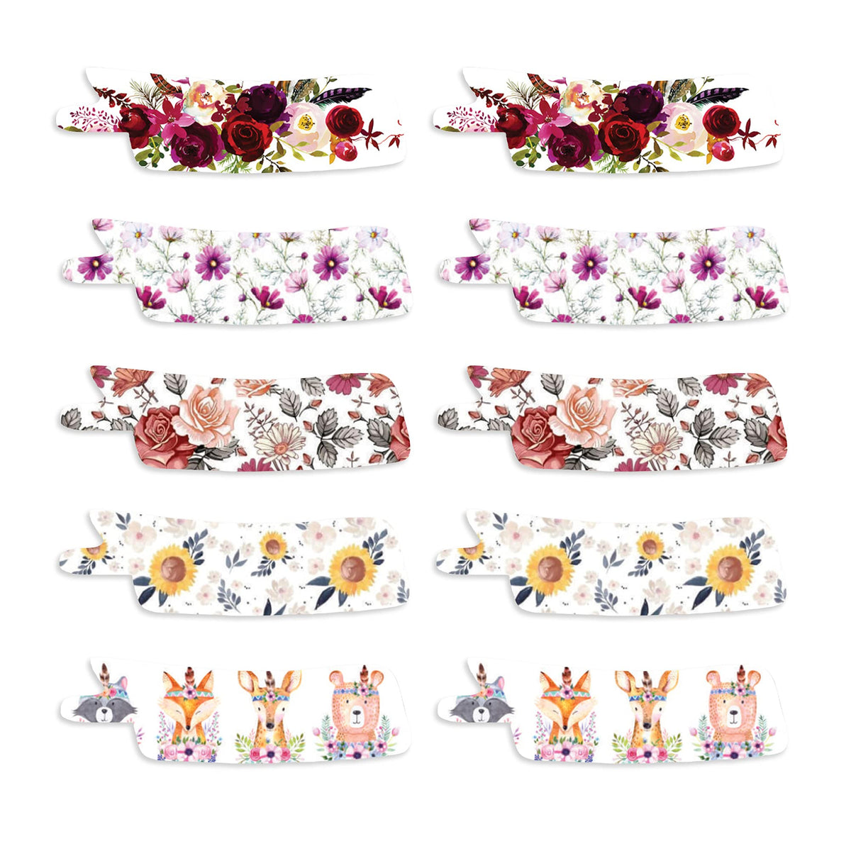 Nasogastric or Oxygen Tube precut Adhesive Tape Floral Mix x 10 Pack. (Right Side)