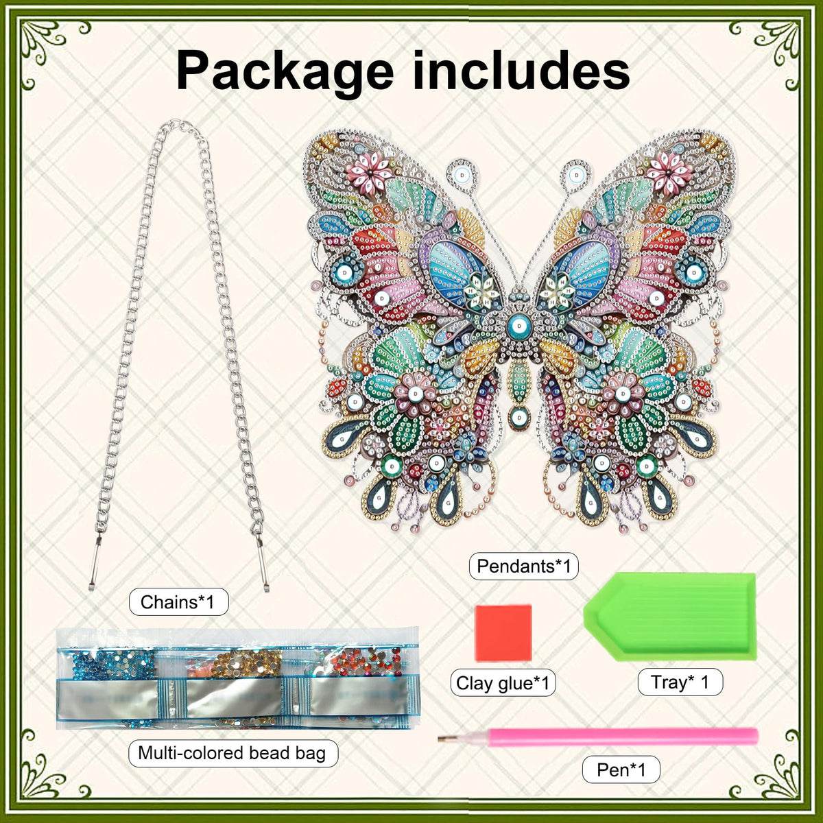 Diamond Art Painting Hanging Pendant, DIY Butterfly 5D Special Shape Crystal Diamond Art Partial Mosaic Making Craft Wreath Ornaments, Large size Home wall decor window decoration Handmade Gift