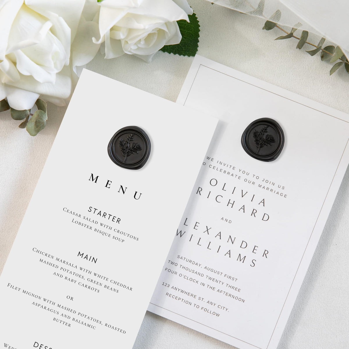 Uwilowe 60 Pcs Black Wax Seal Stickers, Wedding Invitation Accessories Wax Stickers - Peferct for Wedding Accessories Sticker, Gift Box Craft Wrapping, Christmas Cards Envelope Seals
