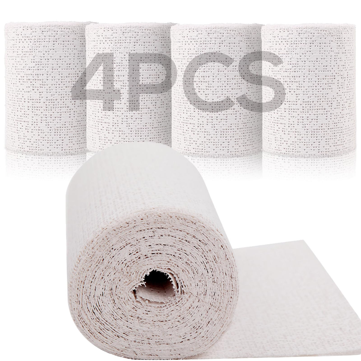 Falling in Art Plaster Cloth Rolls, 500gsm Plaster Strip, Plaster Gauze Bandages for Craft Projects, Mask Making, Belly Casts, Body Molds, 4inch x180inch, 4 Pack