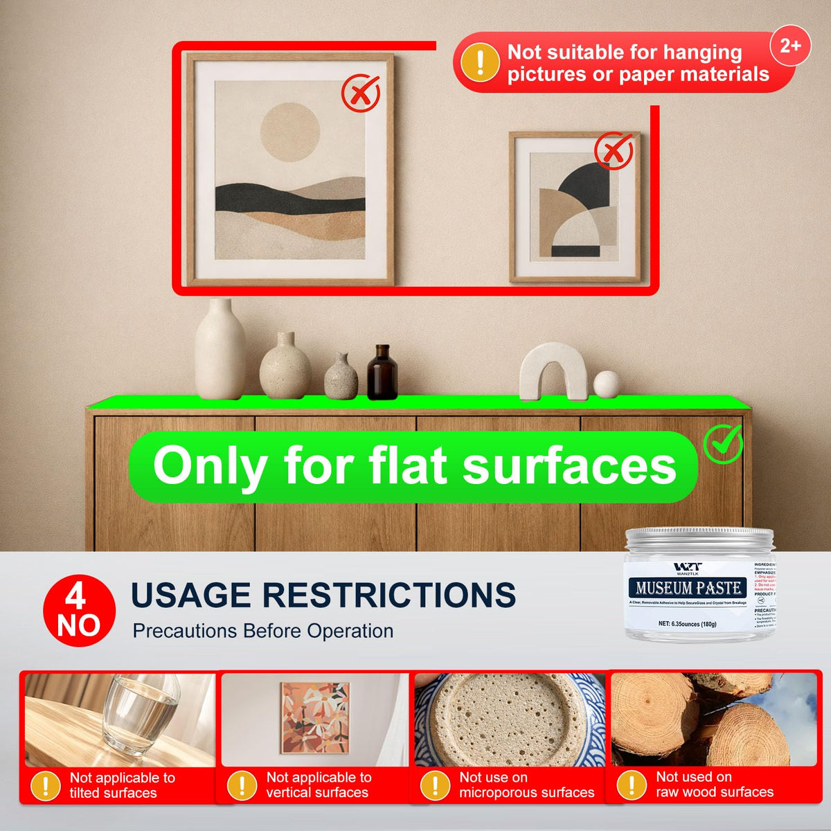 WAN2TLK 180g Exhibits Fixing Gel for Museum - Clear, Removable & Reusable Putty Wax for Securing Antiques, Glass, and Breakable Collectibles from Falling (Non-Toxic)