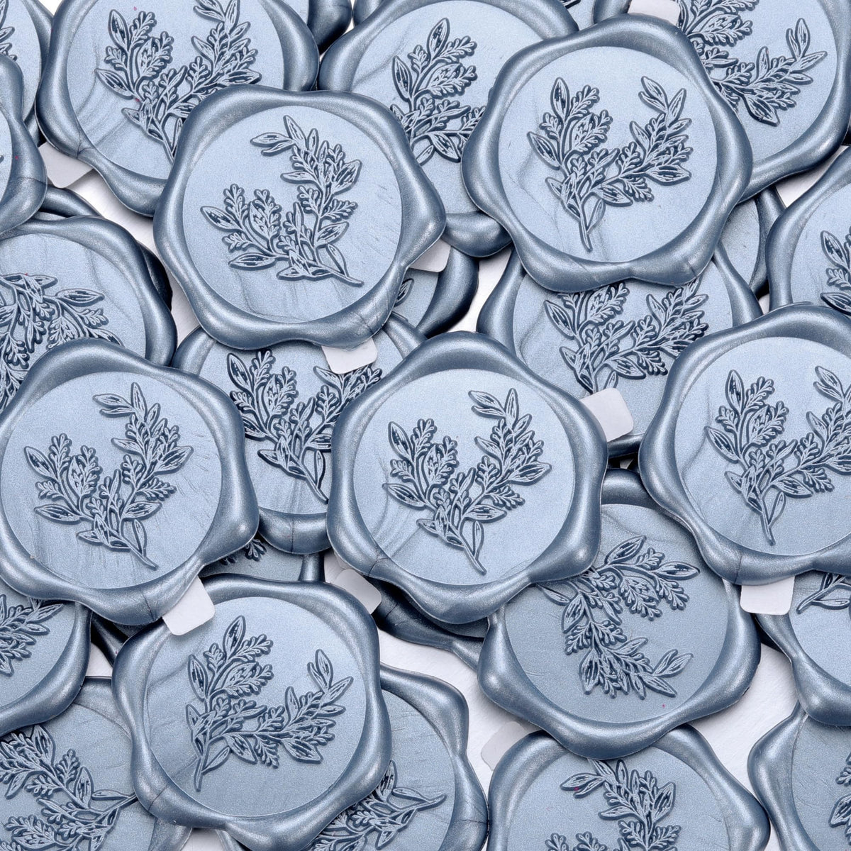 Yoption Eucalyptus Wax Seal Stickers, 50 Pack Metallic Blue Wax Seal Stickers Self Adhesive Envelope Seals for Wedding Party Birthday Christmas Invitations