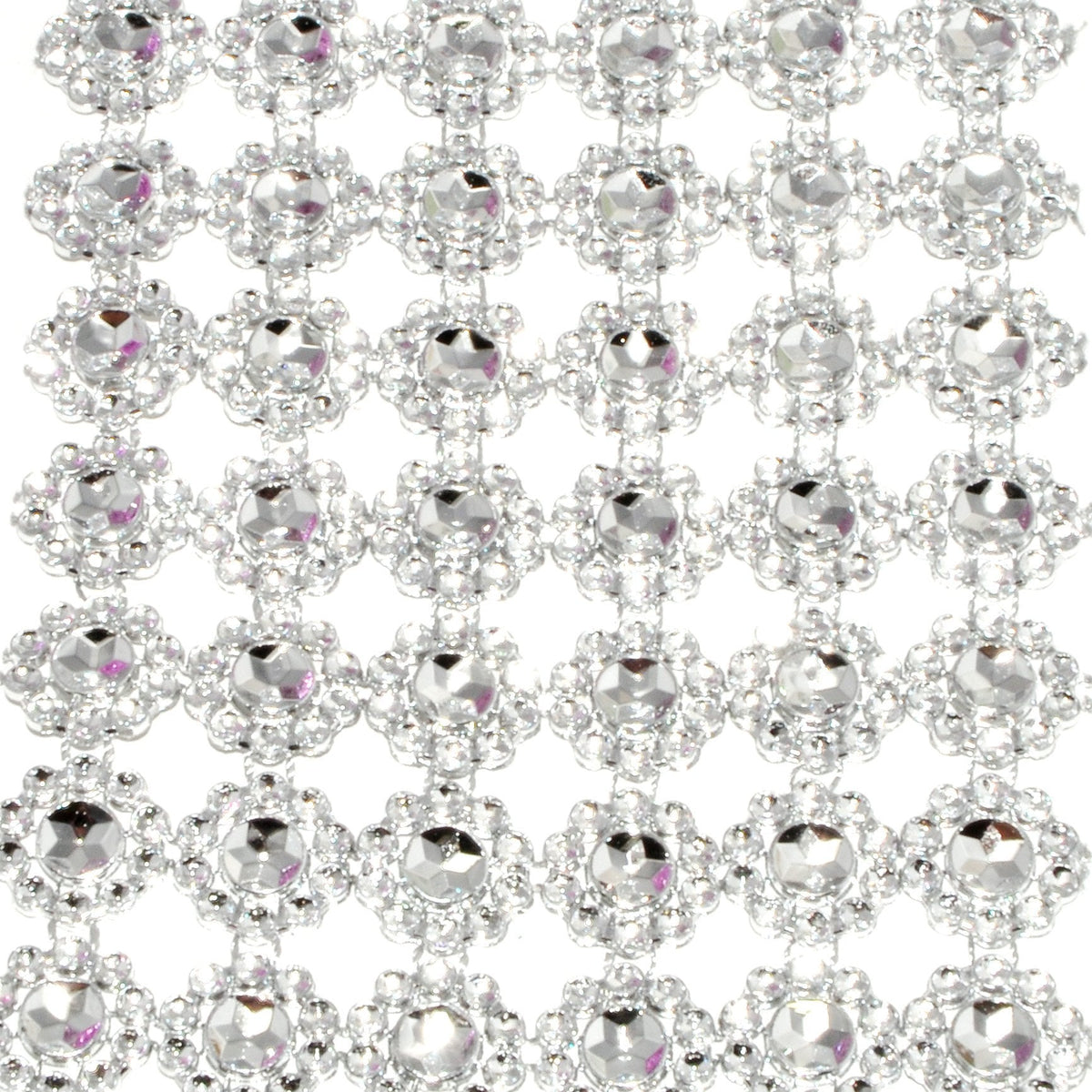 Mandala Crafts Flower Pattern 4 in 10 Yds Silver Bling Wrap Rhinestone Mesh Ribbon – Crystal Diamond Wrap Rhinestone Strips Roll for Crafts Wedding Event Decoration