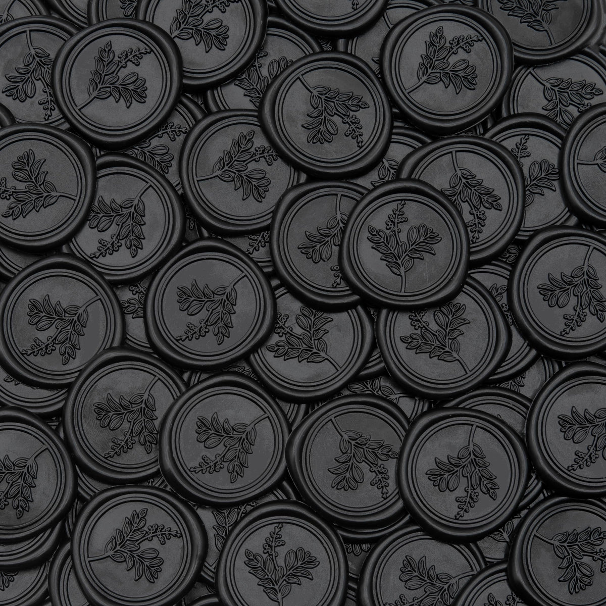 Uwilowe 60 Pcs Black Wax Seal Stickers, Wedding Invitation Accessories Wax Stickers - Peferct for Wedding Accessories Sticker, Gift Box Craft Wrapping, Christmas Cards Envelope Seals
