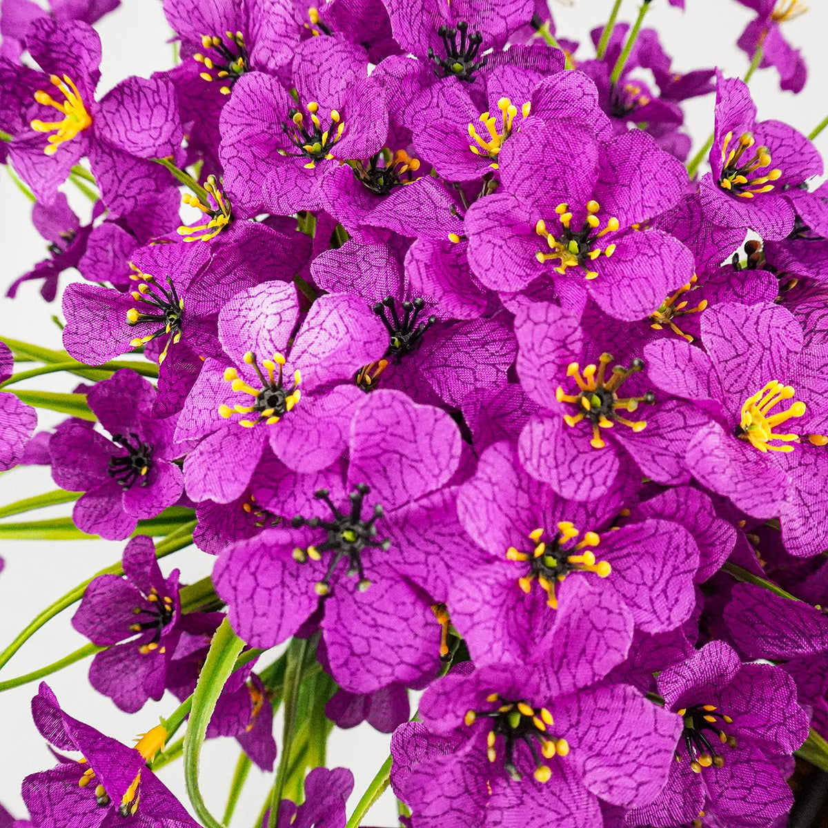 Uieke 16PCS Artificial Flowers for Outdoors UV Resistant Fake Flowers for Outside Indoor Home Porch Window Box Spring Summer Décor (Purple)