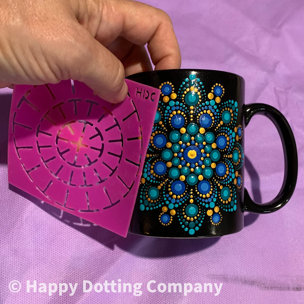 Super Flex Silicone Stencil Set - Dotting Tools - Happy Dotting Company - 2 pc Mandala Stencils - Ideal for Stone Art, Mugs, Bottles