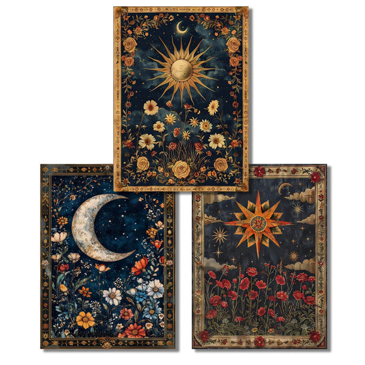 NEGEKFKX 3 Pack Celestial Body Diamond Art Kits for Adults Beginners,Sun Moon Stars Diamond Painting Kits for Adults,5D Full Drill DIY Diamond Dot Gem Art Kit Wall Home Decor Arts Craft 12x16 inch